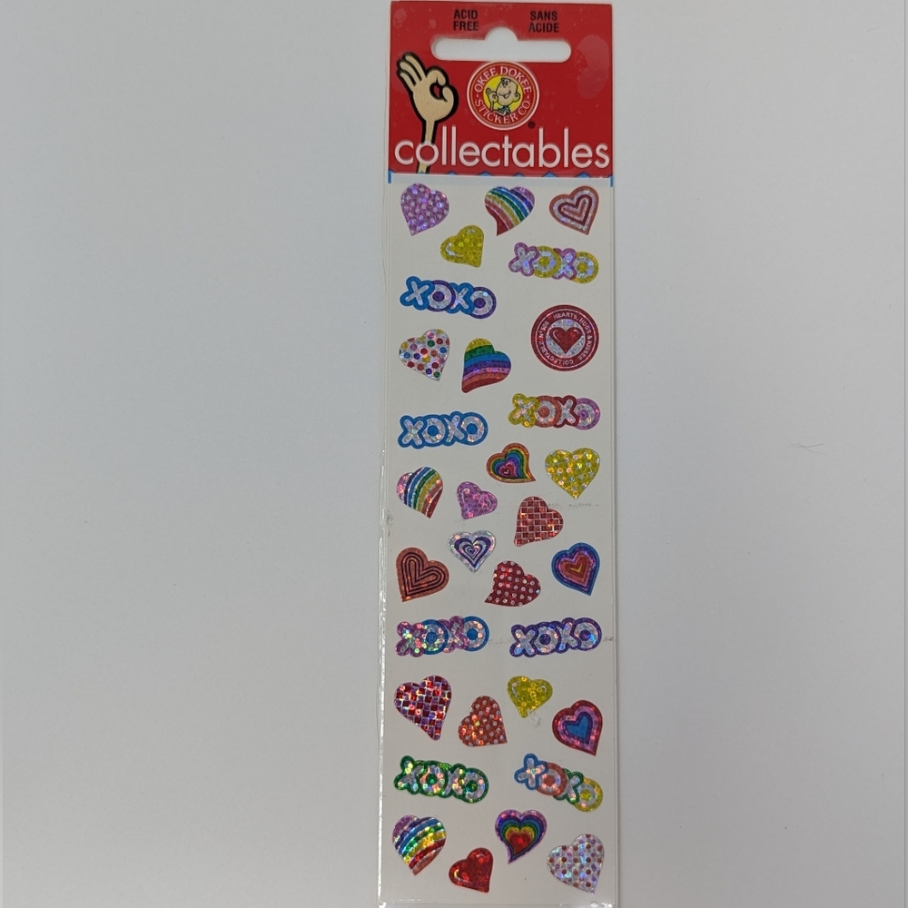 Okee Dokie Stickers Colorful Heart XOXO